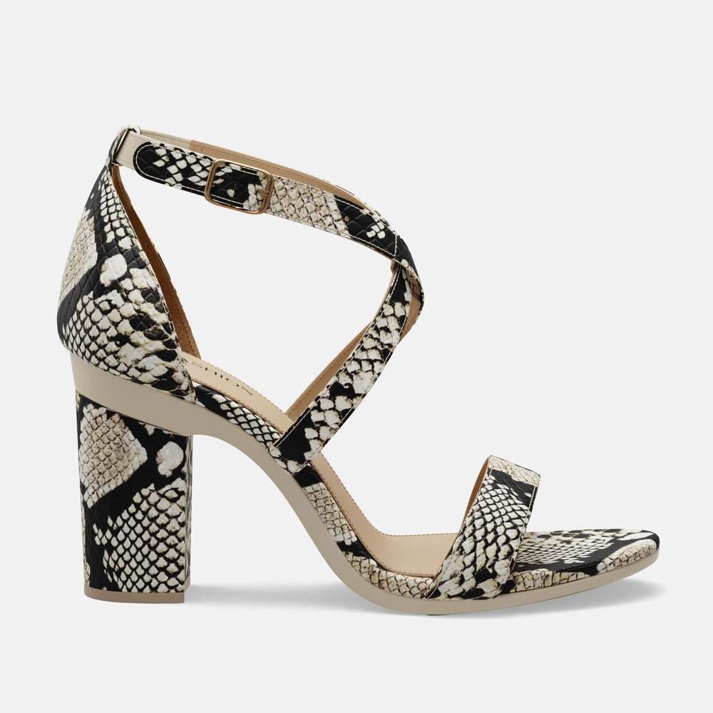 CONVERTIBLE HEEL - Pashion 1.0 The Sandal - Neutral Snake 4 Inch Block - Picture 2 of 4